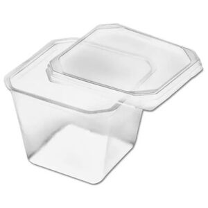 Pote Quadrado Com Tampa Prafesta 250ml cx 12 pc x20 Unidades